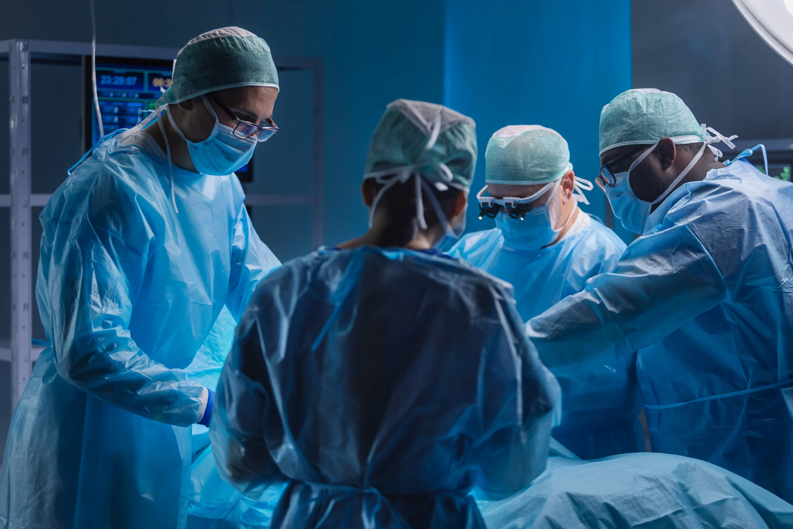 Patient having shoulder surgery